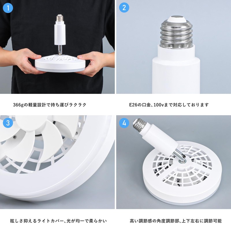Joint Lighting, Ceiling Fan, Fan Light, Small Fan, E26, 60W