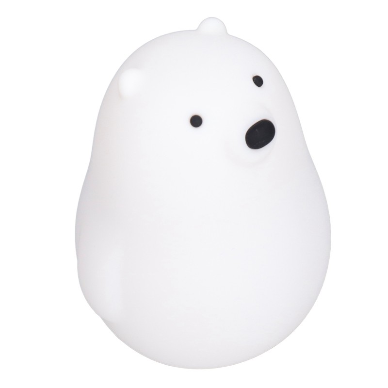 LED Night Light Cartoon White Bear Baby Pat Light USB
