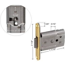 Full Mortise Lock with Plate and Skeleton Key for Right Hand Cabinet Door, Desk or Dresser Drawer - Antique Furniture Hardware | UA-035-L