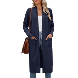 Zeagoo Women's Long Cardigan Sweaters Lightweight Cardigans Sweater Elegant Fall Loose Fit Open Front Knit Shrug Coatigan