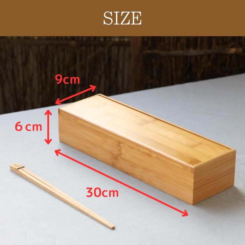 Uccellino Bamboo Chopstick Case Commercial Cutlery Case with Lid Chopstick