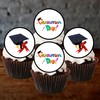 Graduation Edible PREMIUM THICKNESS SWEETENED VANILLA, Wafer Rice Paper Cupcake