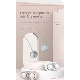 ECCLES3® COOLIN Rolling Compact Neck Fan, Bladeless, Lightweight, Handsfree, Rechargeable, Adjustable, 3 Speed Personal Portable Foldable USB-C Battery Operated Outdoor Indoor (Apricot)