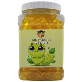 Gummy Worms Jar, (Pineapple Flavor 3 Pound)