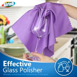 Microfiber Cleaning Cloth Glass Window Stainless Steel Mirror Polishling Rags Eyeglass Windshield Household Nano Sparkle Cloth Lint Free Cleaning Supplies Shiny Wipes, Pack of 8, 16" x 12"