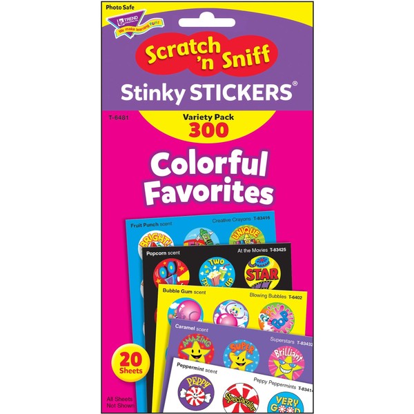 Trend Reward Stickers, Scented Variety Set, 300 Pieces, Variety Pack, Colorful Favorites T-6481