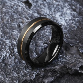 Fyrddyn Mens Wedding Band 6mm 8mm Engraved Blue/Gold/Red C entre Groove Tungsten Rings Comfort Fit Size 5-14