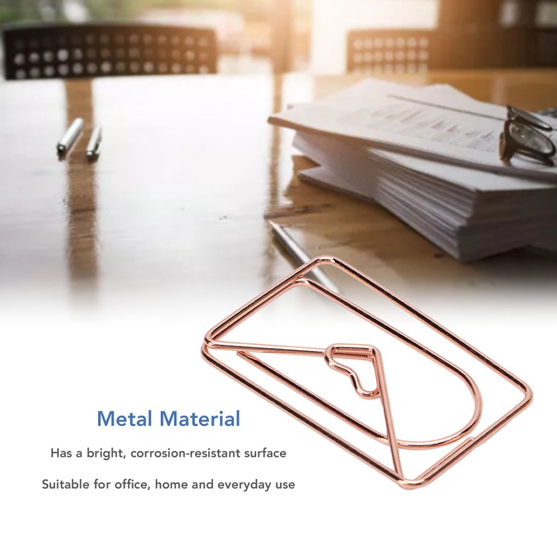100PCS Paper Clips Portable Mini Cute Shape Electroplated Rose Gold