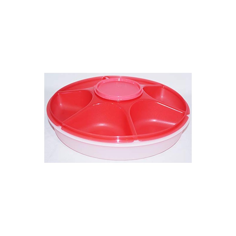 Tupperware Large Serving Center 13 Inches Raspberry Red