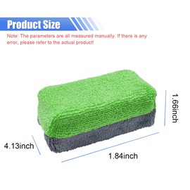 GAOLAOSY 12PCS Ceramic Coating Applicator Sponge, Microfiber Rectangular Auto Polishing Cleaning Pads, Universal Automotive Detailing Sponge for Car Wax, Paint, Sealant Application (Green)