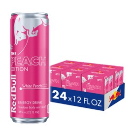 Red Bull Peach Edition Energy Drink, White Peach, 12 fl. oz., 6 x 4 Cans, Pack of 24 Cans, with 114mg Caffeine, Taurine & B Vitamins