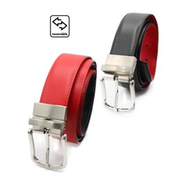 Zerimar Gürtel herren-Herrengürtel aus Rindsleder – 34 mm Breite – Herrengürtel aus Leder – Herrengürtel mit Schnalle – gürtel herren leder - Schwarz Rot Farbe