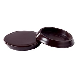 Scotch Caster Cups, Round Hard Brown 1-11/16in 4pk, Chair Leg Floor Protectors, Furniture Pads for Hardwoods Floors