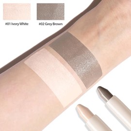 Lápiz de contorno e iluminador, 2 bolígrafos de maquillaje de doble punta para contornear la cara, palitos de maquillaje mate construibles y de larga 
