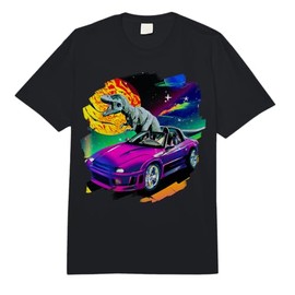 T Rex Dinosaur Driving Sports Car in Space Tyrannosaurus Rex Comfort Colors Adult Heavyweight T-Shirt