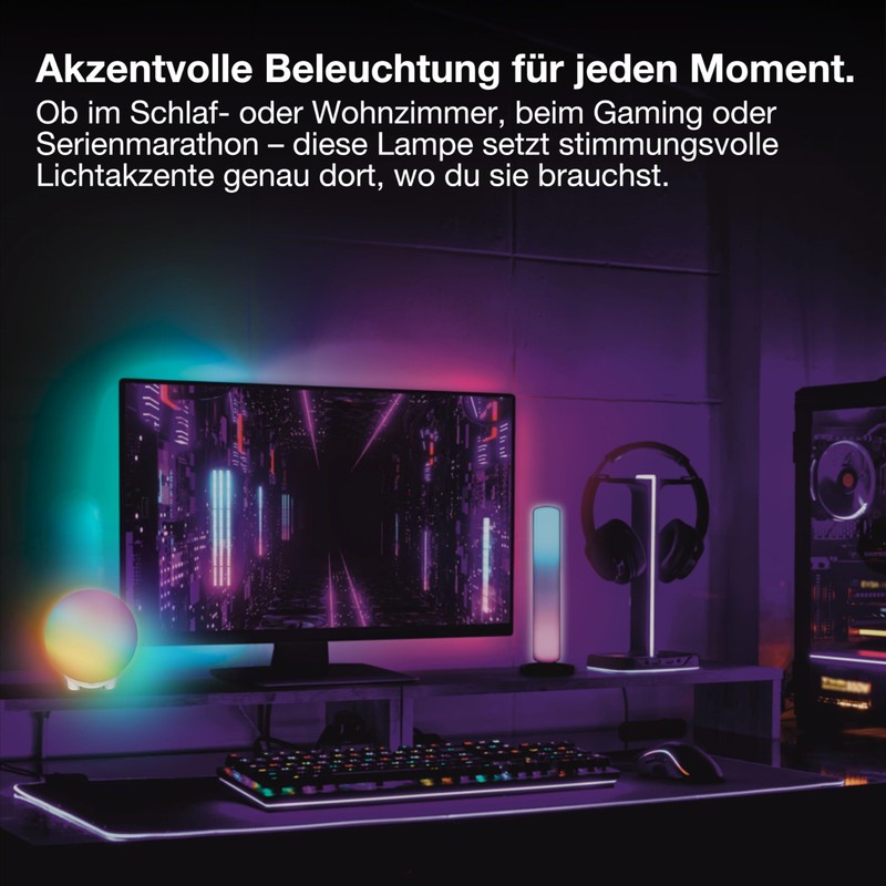 OSRAM Smart+ WiFi Ball Light Mood & Table Lamp, Black,