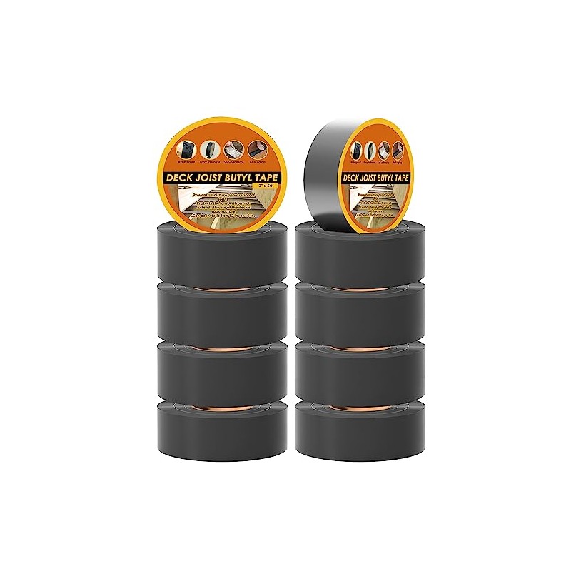 Weather-Resistant Butyl Joist Tape - 10 Rolls for Decking