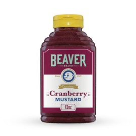 Beaver Brand Cranberry Mustard 13oz, Sweet & Tangy Mustard with Cranberries and Honey