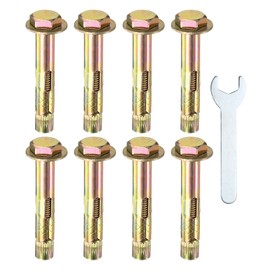 M METERXITY 8個入り六角拡張ボルト M10x70mm カラー亜鉛メッキ鉄鋼製 外六角拡張ボルト 17mmレンチ付き コンクリート/乾式ブロック壁用 防錆メタルボルト