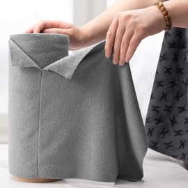 Shine Squad Microfiber Cleaning Towel Roll - 50 Pack (Gray) 12x12 Inch Reusable Cloths for Dust, Kitchen, Bathroom, Cars - Scratch-Free, Lint-Free Cleaning Supplies