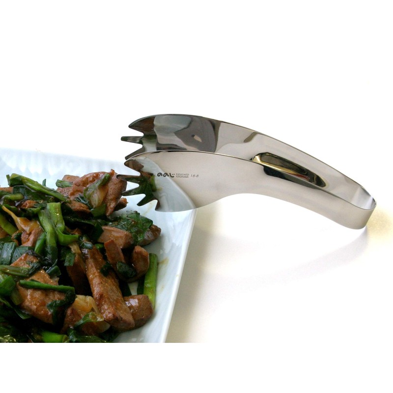 Noji LTG-S06SA Satin Relish Tongs, Double Prong Type, Small
