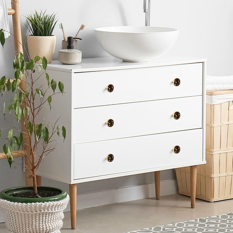 YETTASBIN Forest Mushroom Cabinet Knobs 4 Pack, Round Drawer Dresser