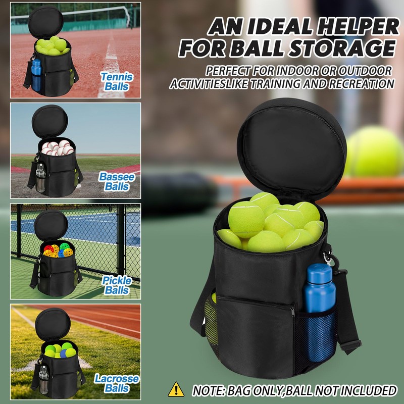 Tennis & Baseball Ball Bag,For Softball, Lacrosse, Pickle Ball, Golf