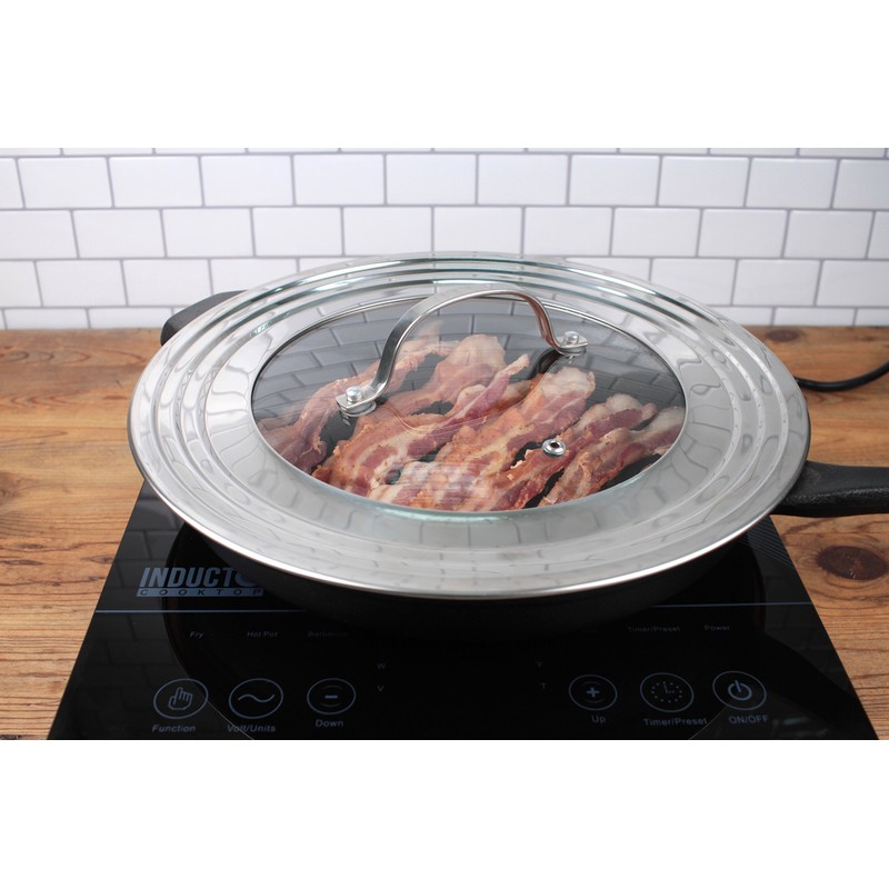 RSVP International Universal Lid Insert Steel & Secure Tempered Glass