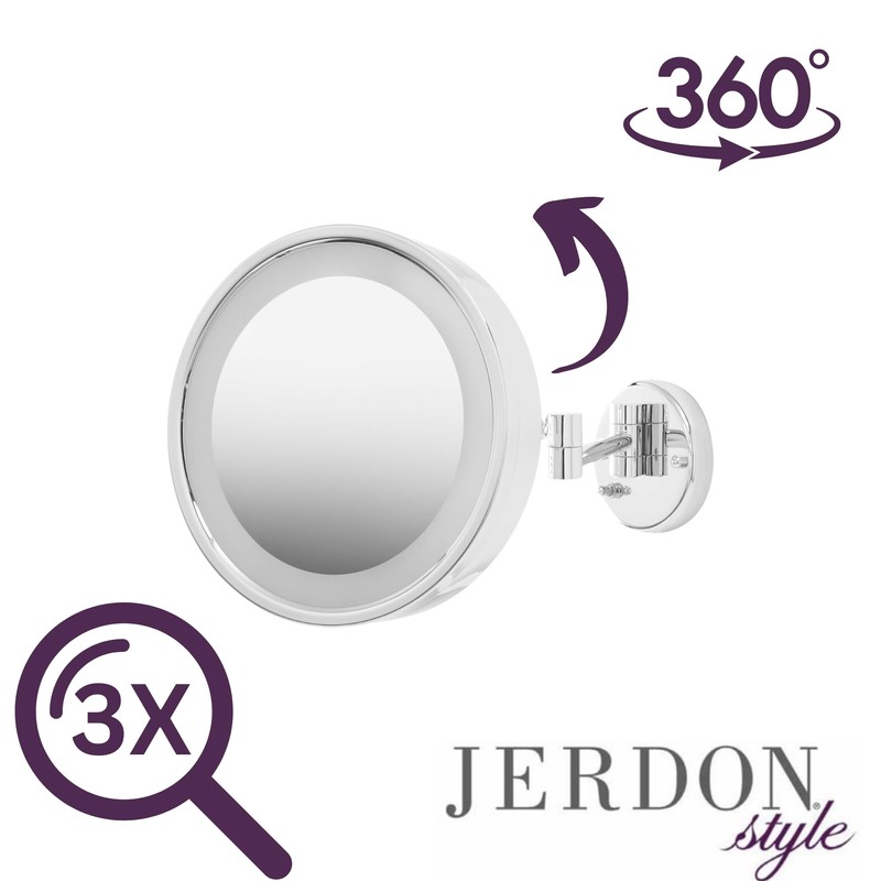 JERDON 9.75-Inch Wall Mount zmskrup Mirror - 3X Magnification &