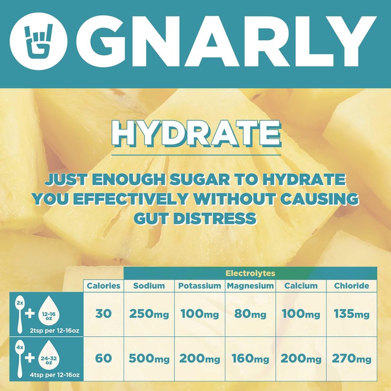 Gnarly Nutrition Hydrate Electrolyte Powder – Pina Colada Exercise Hydration