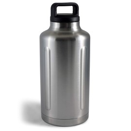 TrailKeg Half Gallon - 64oz Vacuum Insulated Bottle - Portable Stainless Steel Growler for Beer and Other Beverages - Keeps Drinks Cold for Up to 24 Hours - Double Sealing Lid with Easy-Carry Handle