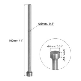 sourcing map 5Pcs Straight Ejector Pins, 5mm (0.2") Dia. SKD61 Round Tip Punch 100mm (4") Long for Mechanical Maintenance