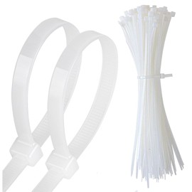 6 inch Cable Zip Ties Heavy Duty-25PCS, 0.3 in Width Wire Ties with 110 lbs Strength, Self-Locking Nylon Tie Wraps, UV and Temperature Resistant for Home, Office, Garden, Workshop by Aroono(White)