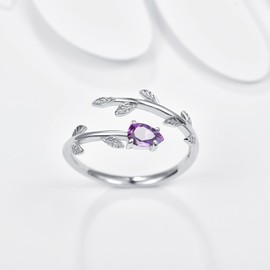 PRAYMOS June Birthstone Rings for Women 925 Sterling Silver Stackable Birthstone Rings Adjustable Thumb Rings for Women…