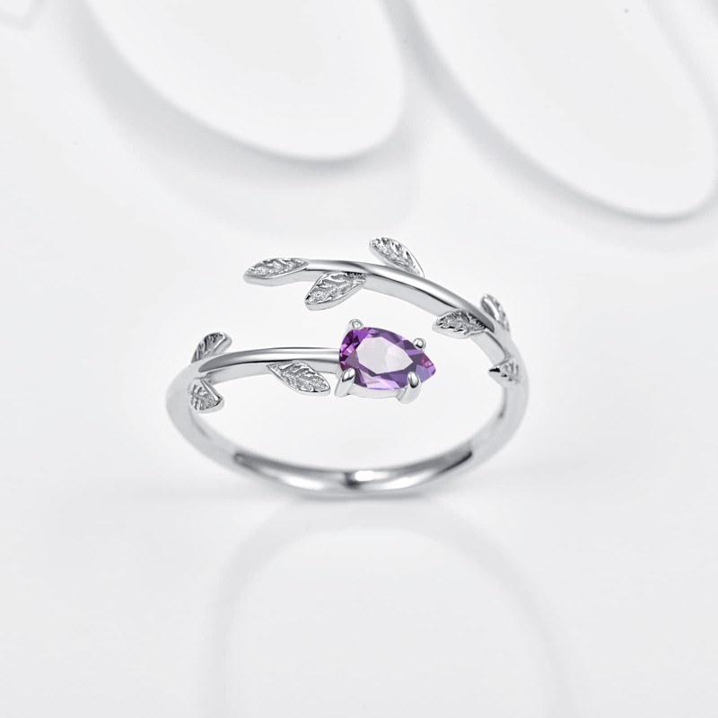 PRAYMOS June Birthstone Rings for Women 925 Sterling Silver Stackable