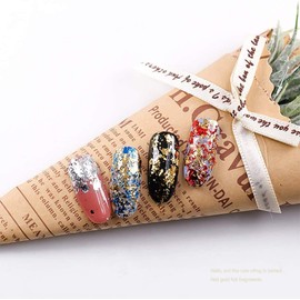 Tamicy 500 Sheets 10 Colors Metallic Gold Foil Leaf Paper - Foil Paper Slime Decorating Gilding Furniture, DIY Nails, Arts, Crafts, Paintings