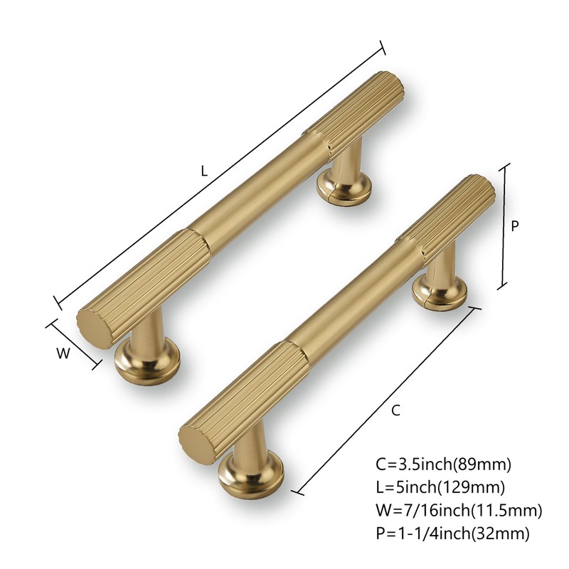 CABDM 10Pack 3.5Inch Solid Kitchen Cabinet Handles Champagne Bronze Cabinet