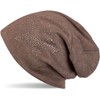 styleBREAKER Classic Unisex Beanie Hat with Star Rhinestone Appliqué, Warm