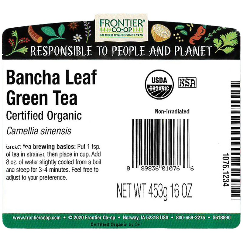 Frontier Herb Tea Lse Bancha Leaf, 16 oz