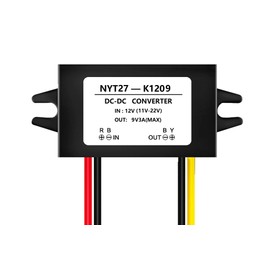 NOYITO DC to DC 9V 2A 3A Converter Buck Module 12V 16V 6V-22V Buck to 9V 3A Max Power Converter IP67 Waterproof with Overcurrent Overheat Short-circuit Undervoltage Protection (9V 3A, Black)
