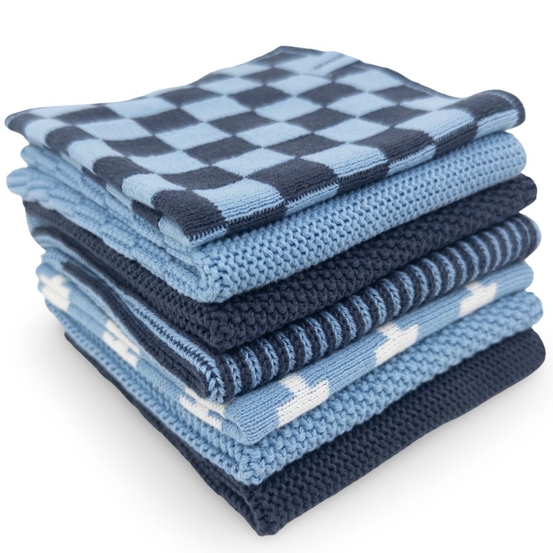 Ecovask Daily Use Dish Cloth 7pc Variety Pack Organic Cotton,