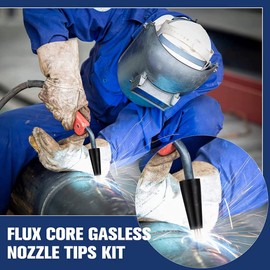 48Pcs Flux Core Gasless Nozzle Tips Kit KP1939-1 Flux Welder Tips Gasless Nozzle Gas Diffusers(0.030inch(0.8mm))