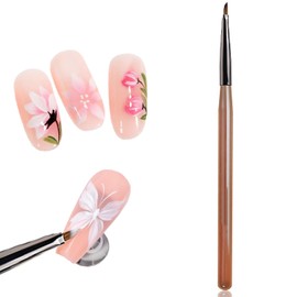 MOLILON Triangular Pyramid Nail Brush for Acrylic Nails, Detail Nails Painting Brushes Tools for Flower, Petal & Butterfly Design, Acrylic/Gel Polish 3D Nail Art Brushes for DIY & Salon Use (Brown)