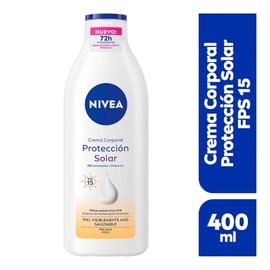 NIVEA Crema Corporal Humectante Protección Solar (400 ml), con Vitamina E y Aloe, Protección UV Fps15, 48 horas de Humectación Profunda para Todo Tipo