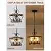 12 Inch Farmhouse Wood Chandelier Light Fixture, 3-Light French Country