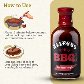 ALLEGRO - The Marinate Everything Marinades | Barbecue Sauce for Chicken, Pork, Ribs & Burgers | BBQ Sauce for Grilling, Dipping & Cooking | Kosher & Gluten Free | 18 Oz (Pack of 1) - Spicy