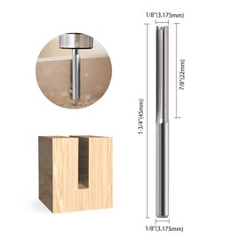 HOZLY CNC Router Bits 1/8 Straight Router Bit 1/8 Shank Straight Flute Carbide End Mill Cutter 2-Flute Milling Tungsten Steel 22mm CEL/45mm OAL for Woodworking 10 Pack (1/8 Cutting Dia)