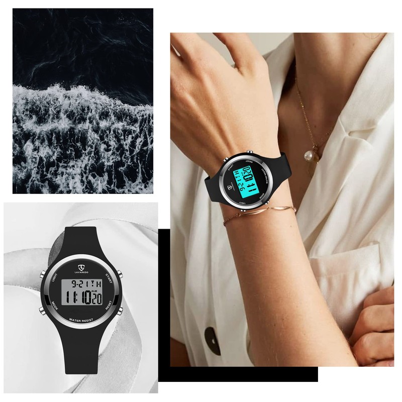 Wristwatch Women Watch Men Digital Watch Unisex, Black, sports