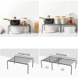 Kitchen Storage Shelf Rack, Spice Rack Expandable Cabinet Organization Storage, Kitchen Counter & Cabinet Shelf Organizer, Kitchen Shelves, Cabinet Organization Mini Storage Shelf