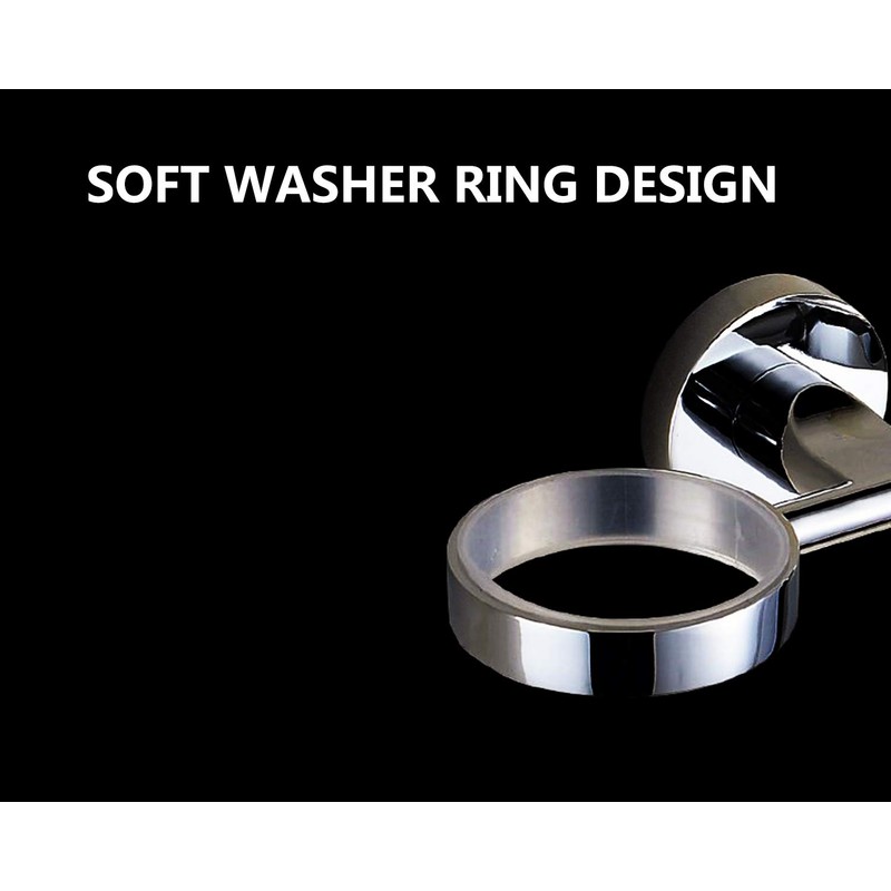 Toothbrush Glass Tumbler with Stainless Steel Holder Wall Mount Chromed